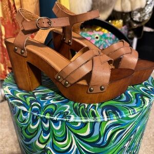 Madden Girl Brown Platform Wedge Sandals